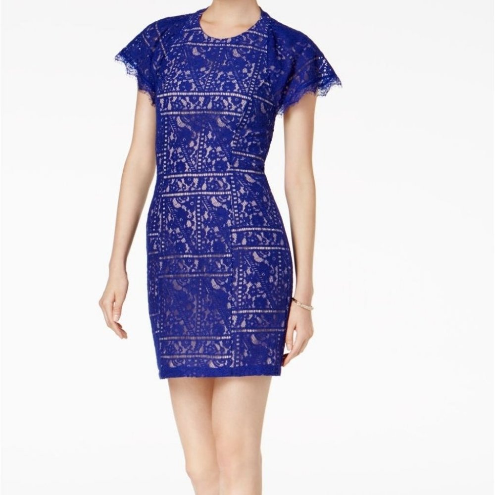 Sexy LACE Short Dress Medium {Endless Rose} BLUE